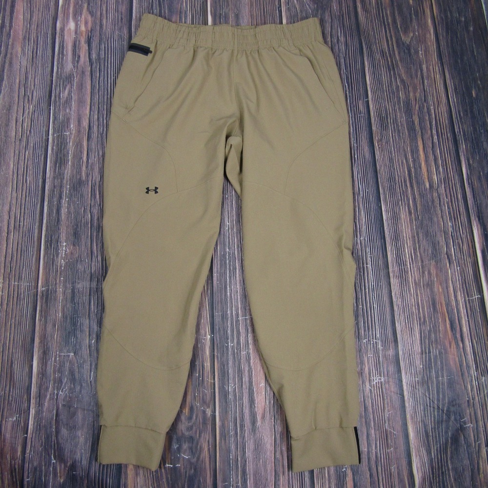 Under Armour UA Unstoppable Jogger Pants‎ Womens Medium Brown Khaki Athletic New